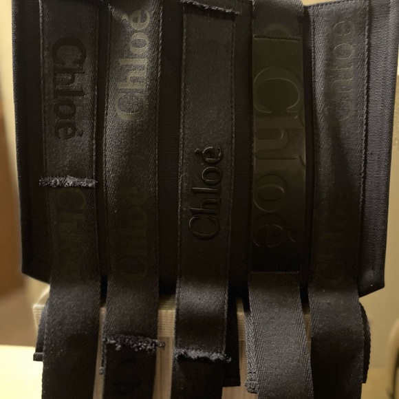 Chloé Mediem Woody Logo Embroidered Webbing Canvas Tote - Picture 8 of 9